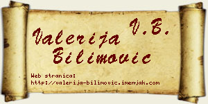 Valerija Bilimović vizit kartica